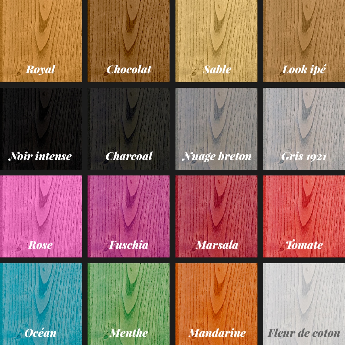 bardage bois colore, le nuancier de la gamme révélée de RahuelBois bardage bois colore, le nuancier de la gamme révélée de RahuelBois